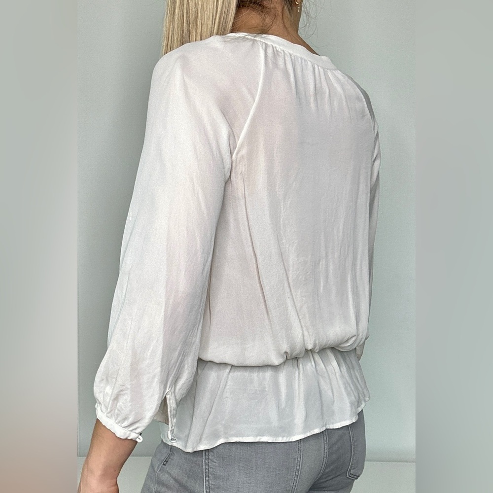 Joie Women's Louvre Silk Top - Size S - Ivory - Picture 4 of 6